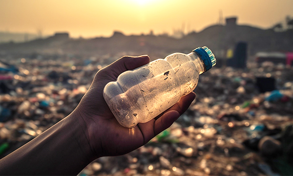 Transforming PET bottle waste into rPET flakes and granules